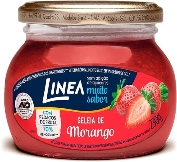 Geleia de Morango 230g Zero Açúcares Linea