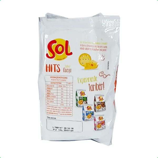 Biscoito salgado Hits sabor Queijo 80g Sol - Image 2