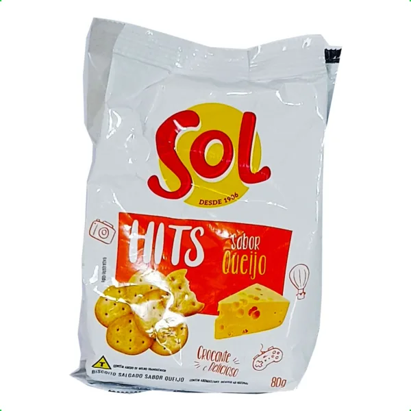Biscoito salgado Hits sabor Queijo 80g Sol