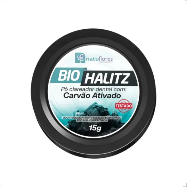 Pó Clareador Carvão ativado 15g  Bio Halitz Natuflores