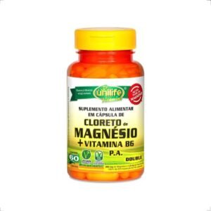 Cloreto de Magnésio P.A + vit B6 Double 60 caps 800mg Unilife