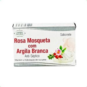 Sabonete Rosa Mosqueta com Argila Branca Anti-Séptico 90g