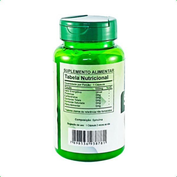 Spirulina 60 caps 500mg Fonte verde