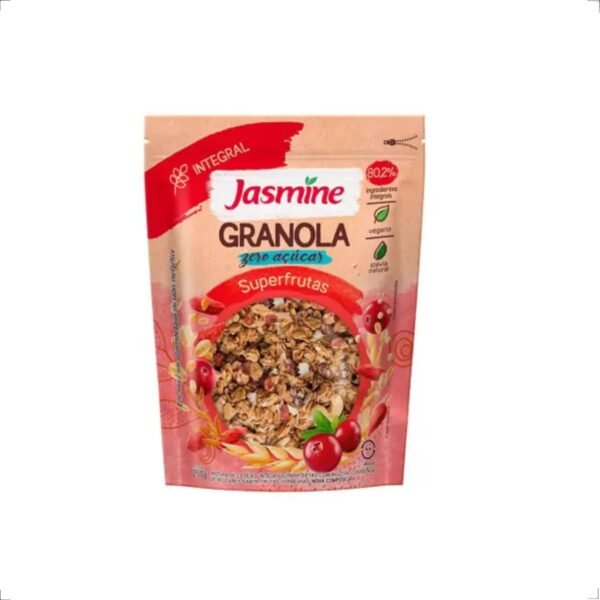 Granola Integral Cranberry e Goji Berry Zero Açúcar 250g Jasmine