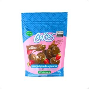 Cookies Integral Morango cob.chocolate Zero Açúcares 80g Vitao