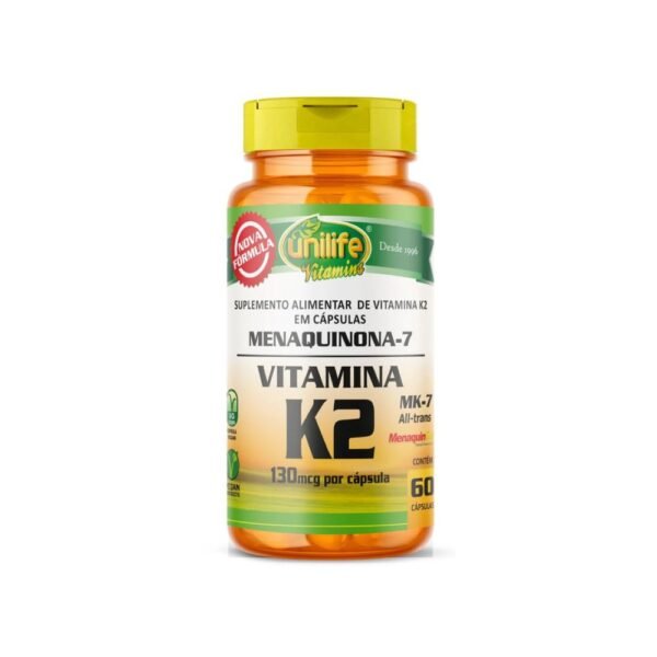 Vitamina K2 Menaquinona  500mg 60caps Unilife