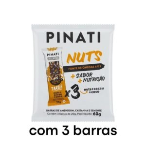 Barra de cereal Nuts+cacau+coco 3 uni Pinati